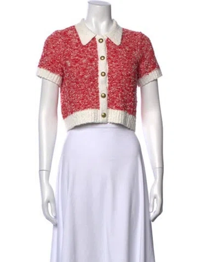 Pre-owned Cinq À Sept Patterned Sweater W/ Tags In Red
