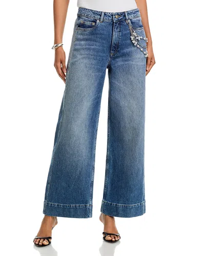 Cinq À Sept Cinq A Sept Pearl Chain Betsy High Rise Straight Jeans In Amberstone In Blue