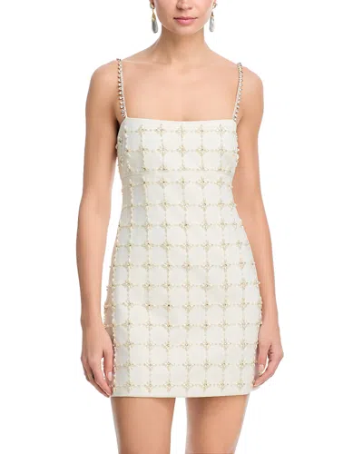 Cinq À Sept Pearl Crystal Iris Satine Mini Dress In Neutral