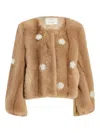 Cinq À Sept Benson Mixed Star Faux Fur Coat In Brown
