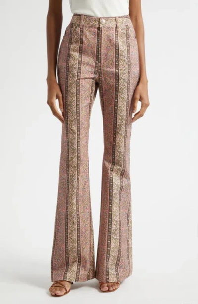 Cinq À Sept Pepper Paisley Bootcut Jeans In Multi
