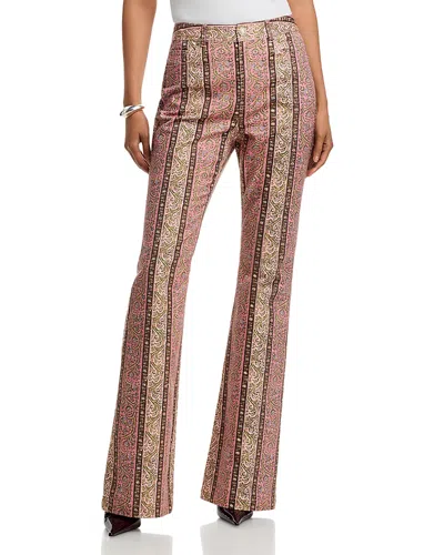 Cinq À Sept Cinq A Sept Pepper Paisley Charlie High Rise Flare Leg Jeans In Amour In Pink