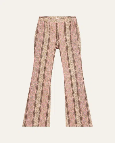 Cinq À Sept Pepper Paisley Flare Jeans In Amour Pink