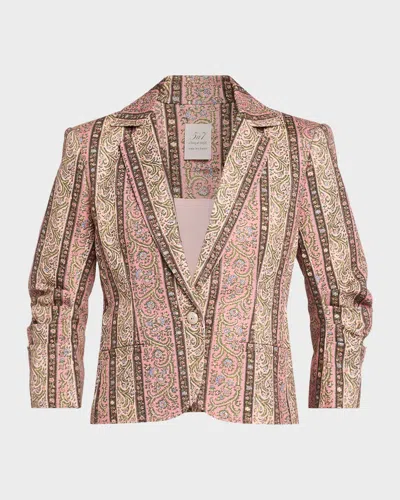 Cinq À Sept Pepper Paisley Single-breasted Blazer In Brown