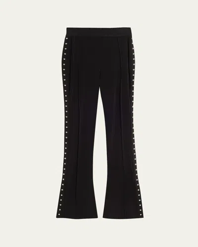 Cinq À Sept Percy Studded Slim Pants In Black