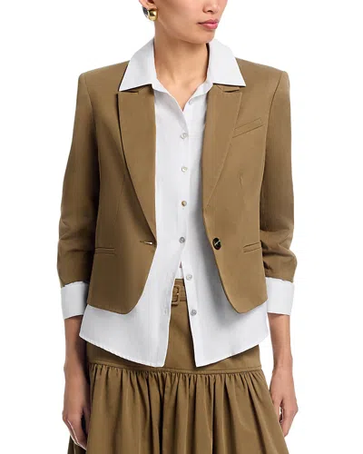 Cinq À Sept Cinq A Sept Peri Ruched Sleeve Jacket In Brown