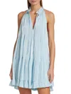 Cinq À Sept Phyllis Tiered Mini Dress In Dream Blue In Multi