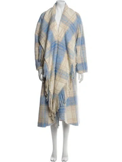 Pre-owned Cinq À Sept Plaid Print Coat