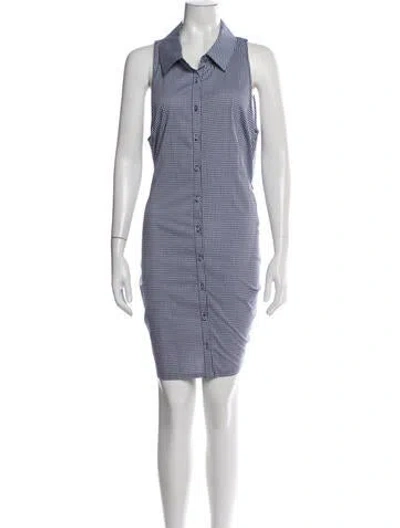 Pre-owned Cinq À Sept Plaid Print Mini Dress W/ Tags In Blue
