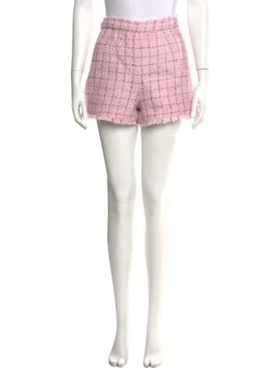Pre-owned Cinq À Sept Plaid Print Mini Shorts In Pink