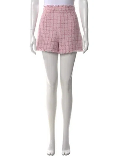 Pre-owned Cinq À Sept Plaid Print Mini Shorts In Pink