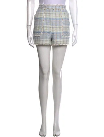 Pre-owned Cinq À Sept Plaid Print Mini Shorts W/ Tags In Pink