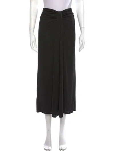 Pre-owned Cinq À Sept Pleated Accents Long Skirt In Black