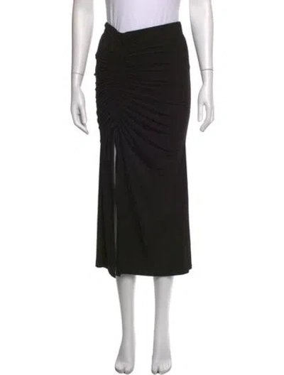 Pre-owned Cinq À Sept Pleated Accents Midi Length Skirt In Black