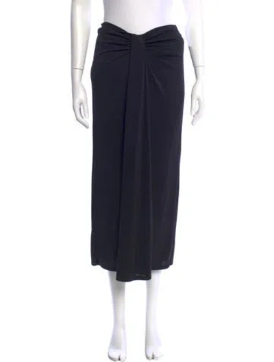 Pre-owned Cinq À Sept Pleated Accents Midi Length Skirt In Blue