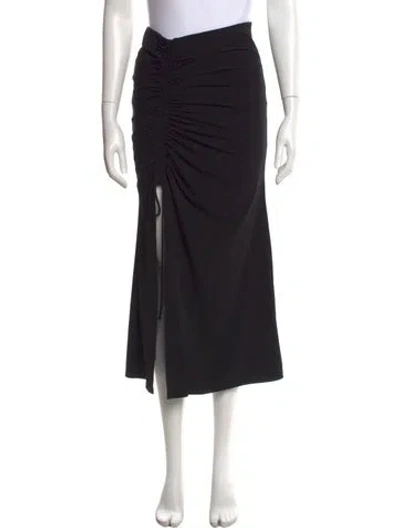 Pre-owned Cinq À Sept Pleated Accents Midi Length Skirt In Blue