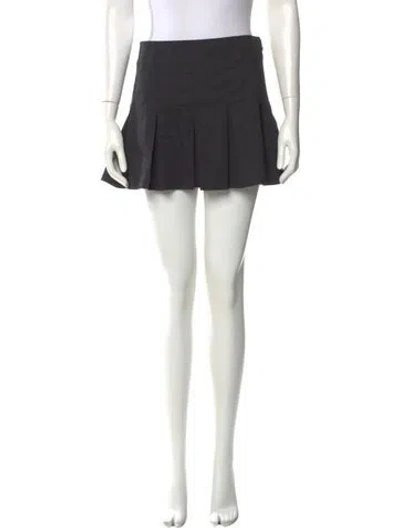 Pre-owned Cinq À Sept Pleated Accents Mini Skirt In Black