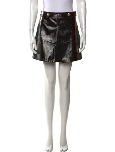 Pre-owned Cinq À Sept Pleated Accents Mini Skirt In Blue