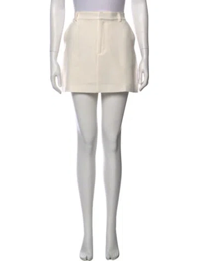Pre-owned Cinq À Sept Pleated Accents Mini Skirt In Neutral