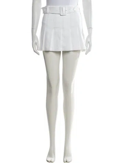 Pre-owned Cinq À Sept Pleated Accents Mini Skirt In White