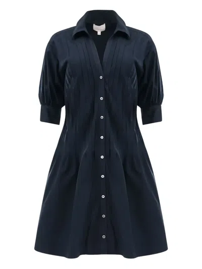 Cinq À Sept Pleated-panel Shirt Dress In Black