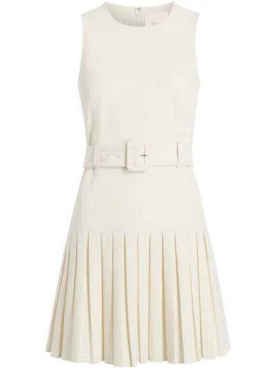 Cinq À Sept Pleated-skirt Dress In White