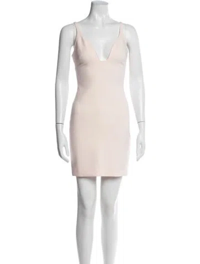 Pre-owned Cinq À Sept Plunge Neckline Mini Dress In Pink