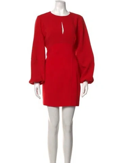 Pre-owned Cinq À Sept Plunge Neckline Mini Dress In Red