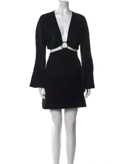 Pre-owned Cinq À Sept Plunge Neckline Mini Dress W/ Tags In Black