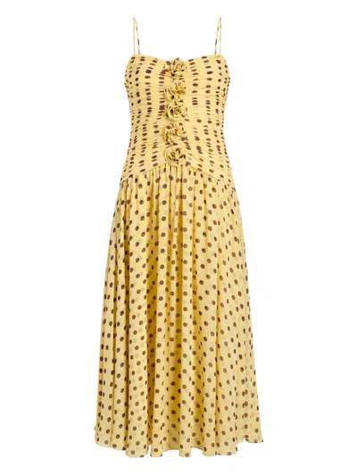 Cinq À Sept Polka Dot Floral Camille Dress In Animal Print