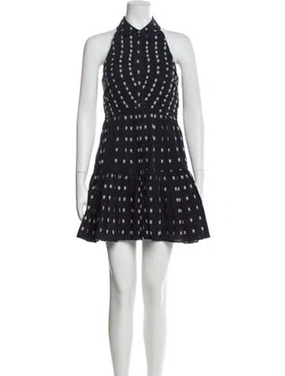 Pre-owned Cinq À Sept Polka Dot Print Mini Dress In Blue