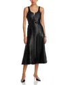 Cinq À Sept Cinq A Sept Portia Faux Leather Midi Dress In Black