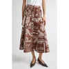 Cinq À Sept Print A-line Midi Skirt