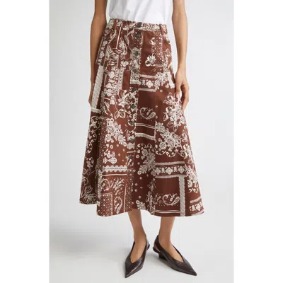 Cinq À Sept Print A-line Midi Skirt