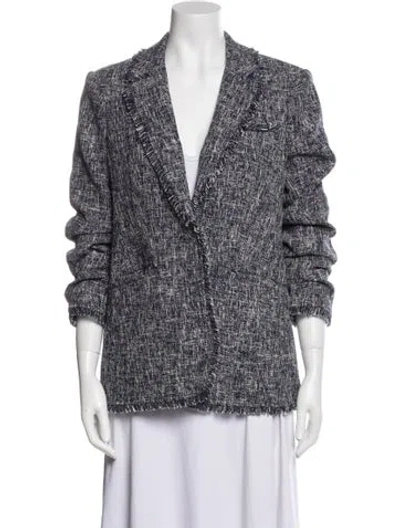 Pre-owned Cinq À Sept Printed Blazer In Blue