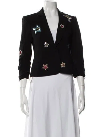 Pre-owned Cinq À Sept Printed Blazer In Blue
