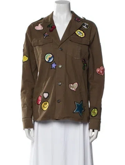 Pre-owned Cinq À Sept Printed Blazer In Brown