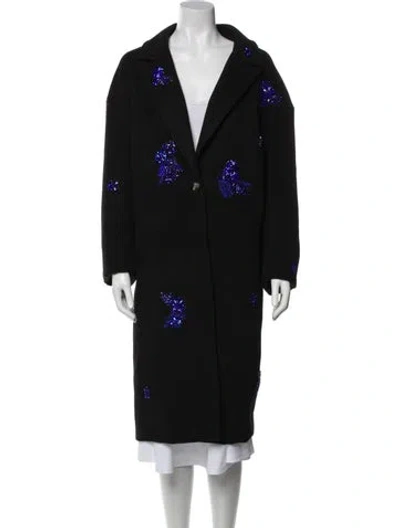 Pre-owned Cinq À Sept Printed Coat In Black