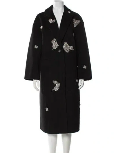 Pre-owned Cinq À Sept Printed Coat In Black