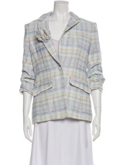 Pre-owned Cinq À Sept Printed Coat In Blue