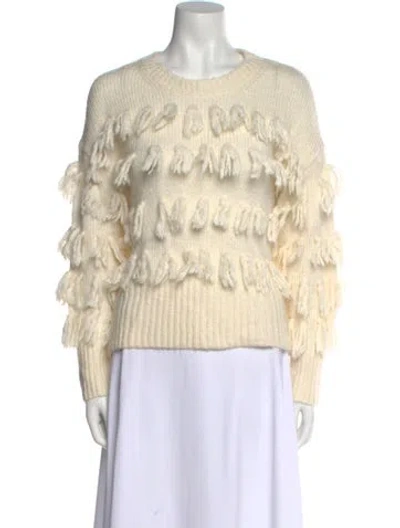 Pre-owned Cinq À Sept Printed Crew Neck Sweater In Neutral