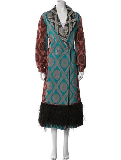 Pre-owned Cinq À Sept Printed Down Coat In Multi