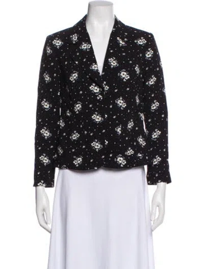 Pre-owned Cinq À Sept Printed Jacket In Black