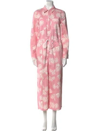 Pre-owned Cinq À Sept Printed Jumpsuit In Pink