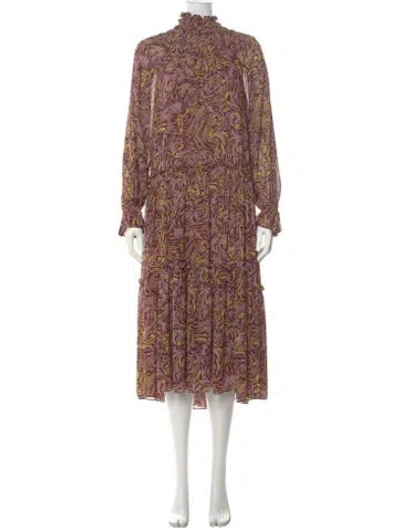Pre-owned Cinq À Sept Printed Long Dress In Multi