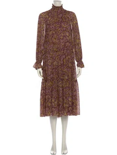 Pre-owned Cinq À Sept Printed Midi Length Dress In Multi