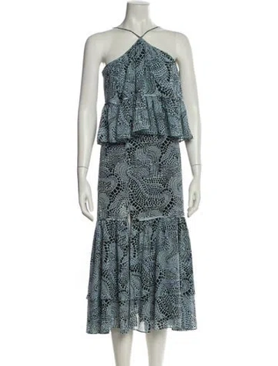 Pre-owned Cinq À Sept Printed Midi Length Dress In Multi