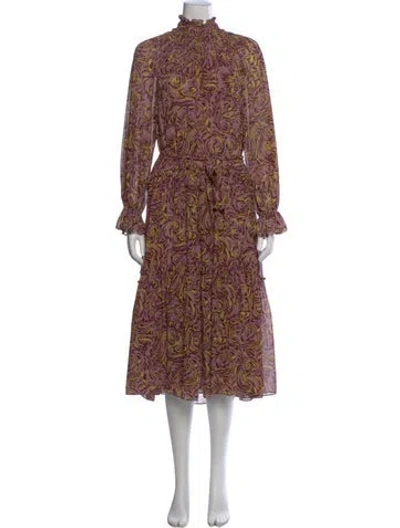 Pre-owned Cinq À Sept Printed Midi Length Dress In Multi