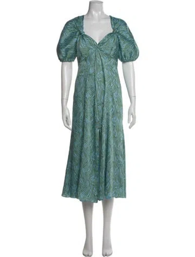 Pre-owned Cinq À Sept Printed Midi Length Dress In Multi