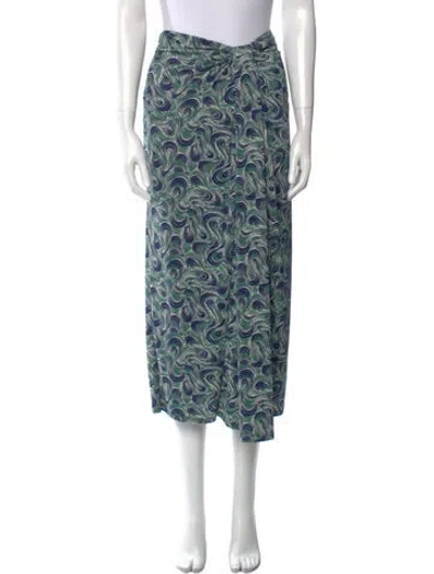Pre-owned Cinq À Sept Printed Midi Length Skirt In Multi